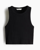 Ribbed Racerback - Black