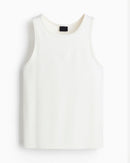 Ribbed vest top - White